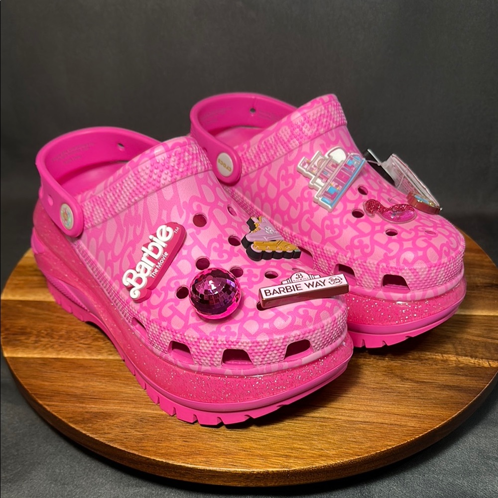 Barbie Pink Crocs with Charms MEGA Crocs
